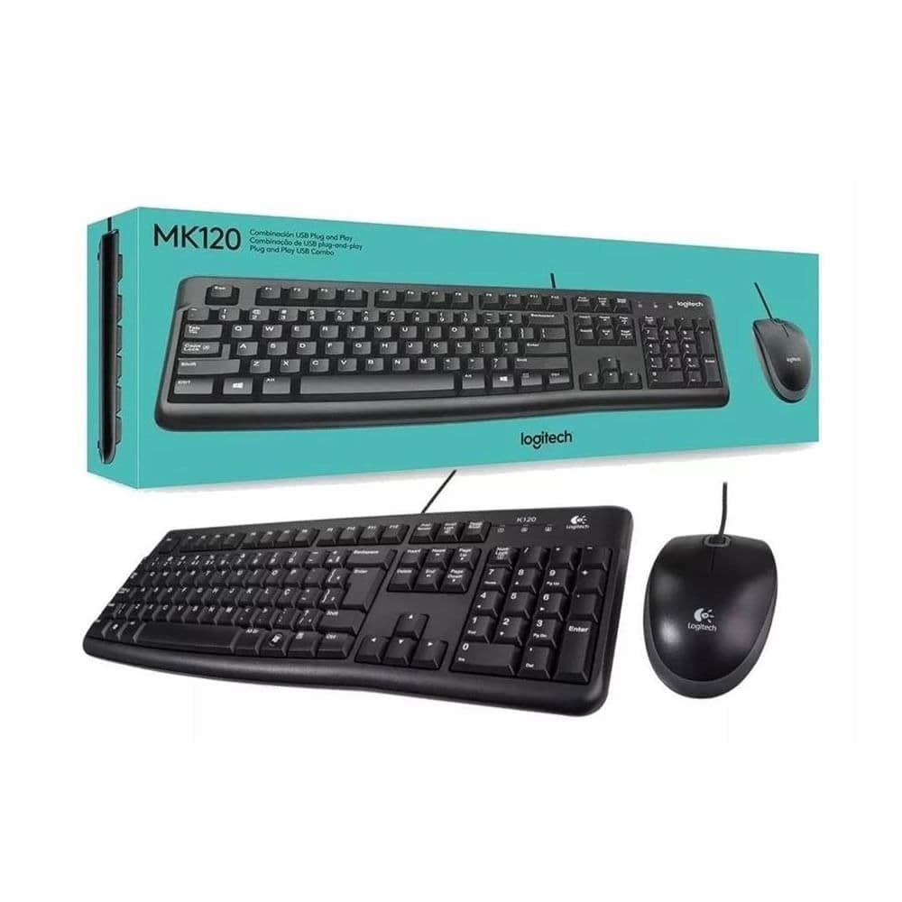 KIT 2 EN 1 LOGITECH MK120 TECLADO Y MOUSE
