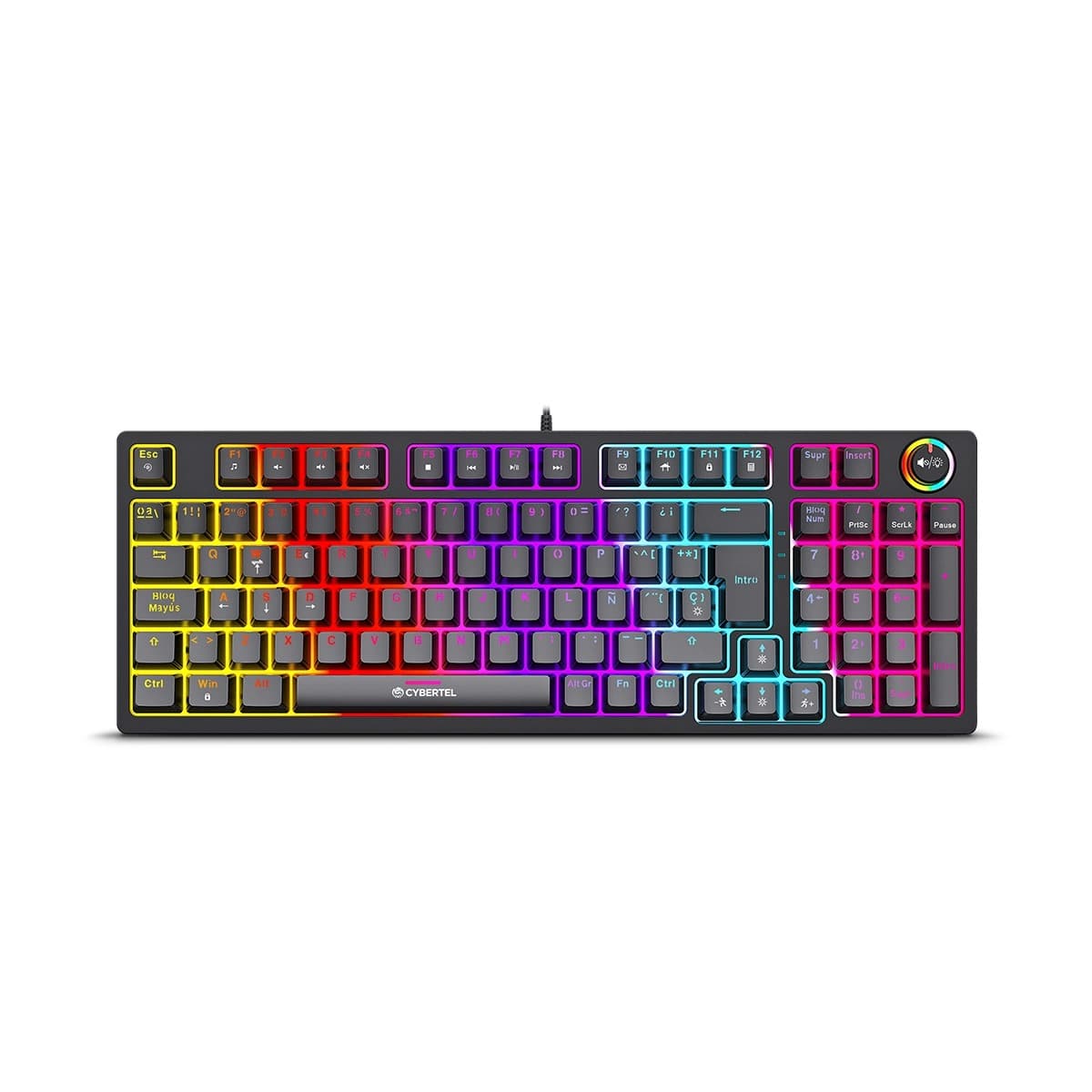 TECLADO GAMER MECANICO CYBERTEL STRIKER+ CBX K1005 RAINBOW/ 96KEYS USB